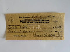Cornel Wilde signed check