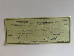 Dinah Shore signed check