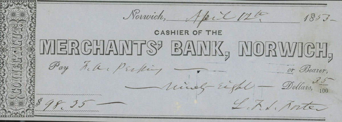 Lafayette Foster signed check-