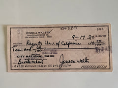 Jessica Walter signed check