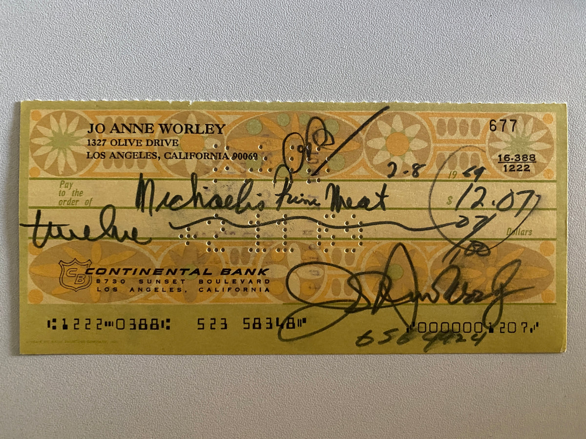 JoAnne  Worley signed check