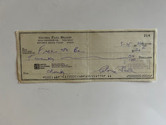 Gloria Pall signed check