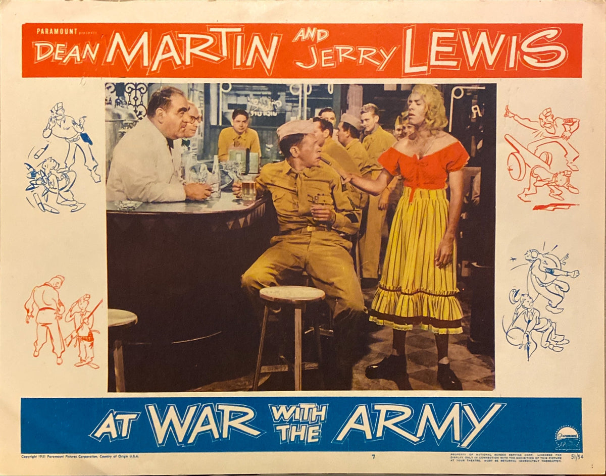 Dean Martin and Jerry Lewis "At War With The Army" original Lobby Card