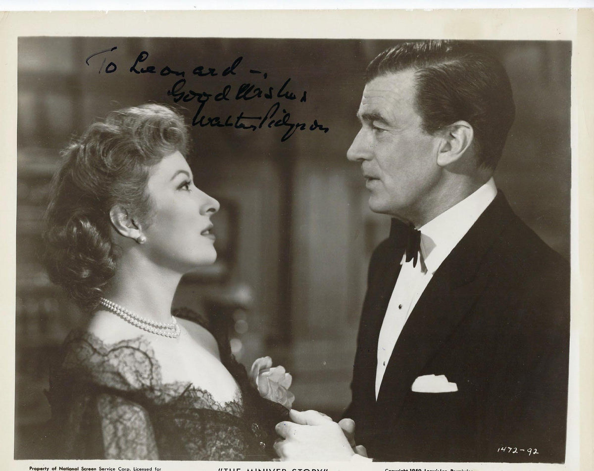 The Miniver Story Walter Pidgeon signed movie photo