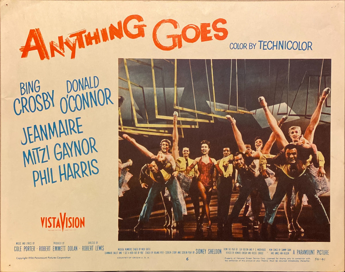 Bing Crosby, Donald O'Connor, Zizi Jeanmaire, and Mitzi Gaynor "Anything Goes" original lobby card