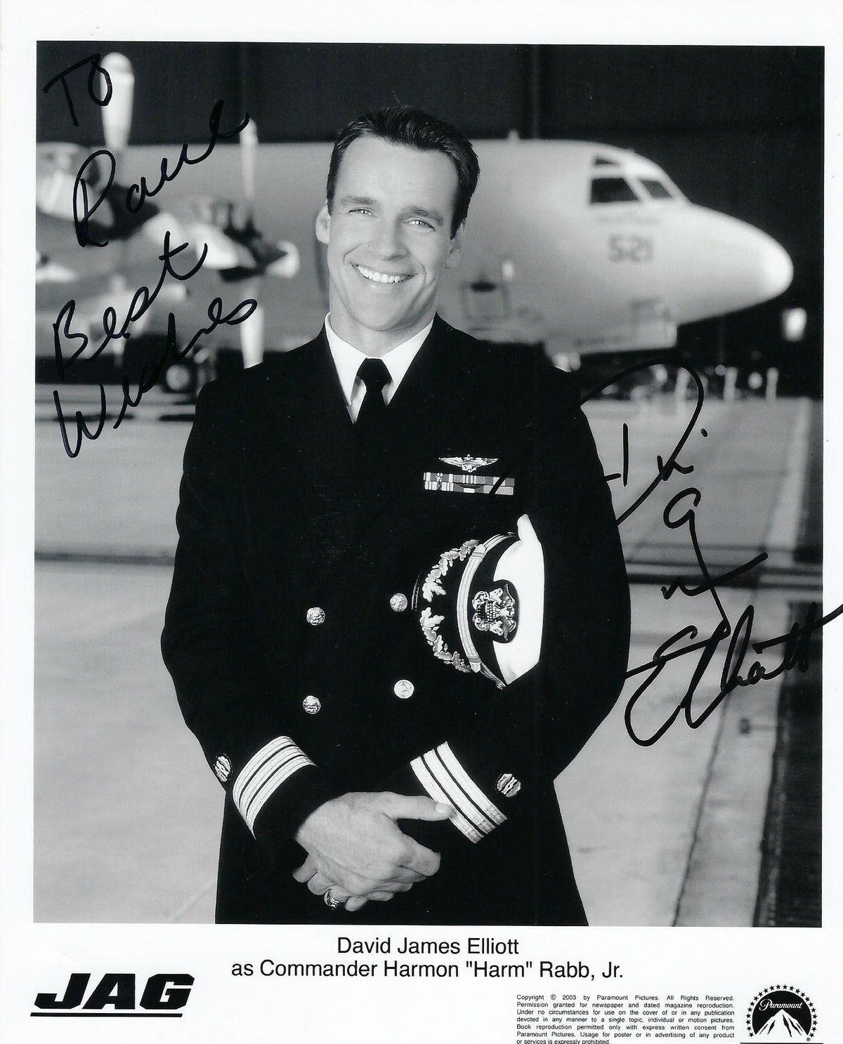 JAG 
David James Elliott signed photo