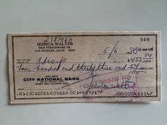 Jessica Walter signed check