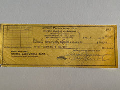 David Janssen signed check