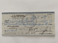 Walter Cunningham signed check