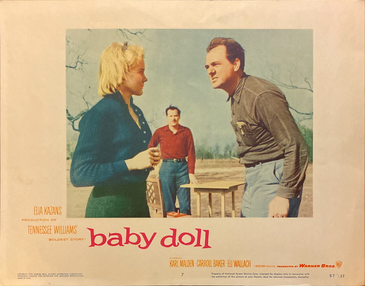 Carroll Baker, Karl Malden, and Eli Wallach "Baby Doll" original Lobby Card