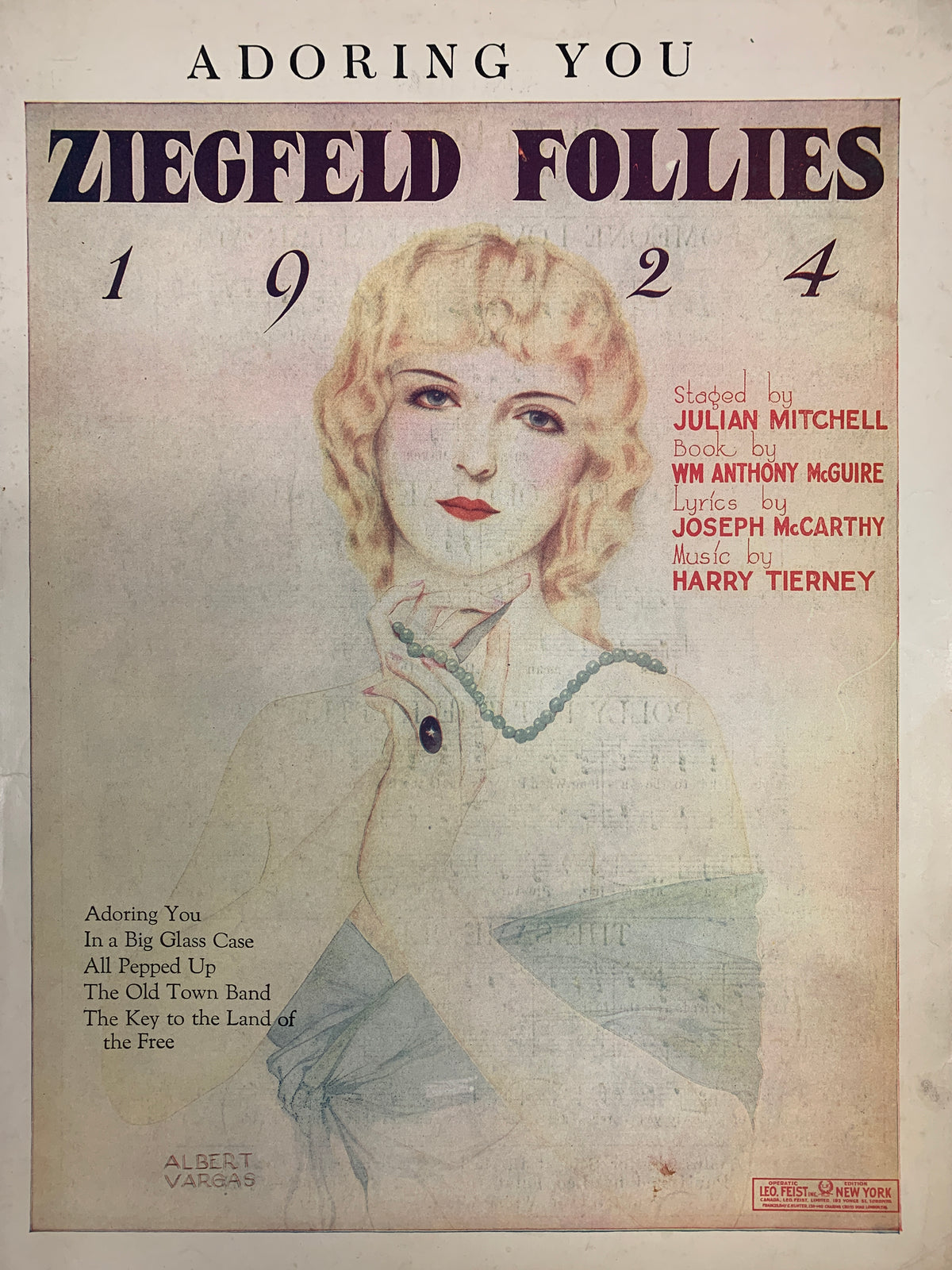 Adoring You Ziegfeld Follies unsigned sheet music