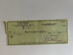 Dinah Shore signed check