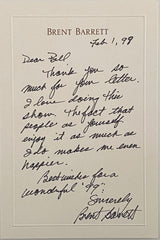 Kiss Me Kate Brent Barrett Signed Note