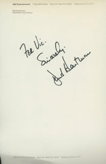 Good Morning America Host David Hartman signed note