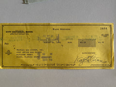 Kaye Stevens signed check