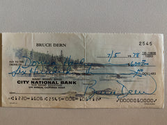 Bruce Dern signed check