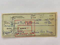 Sylvia Fine Kaye signed check