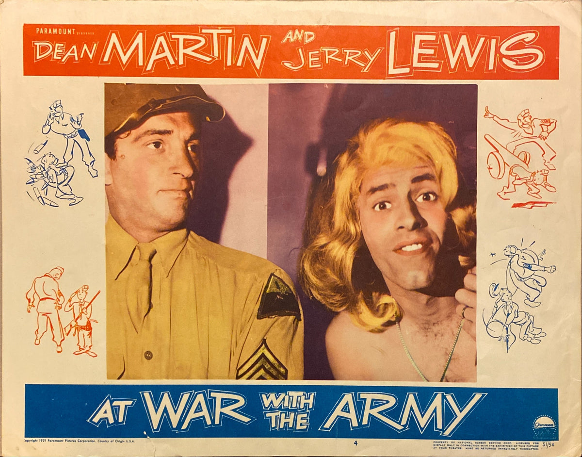 Dean Martin and Jerry Lewis "At War With The Army" original Lobby Card
