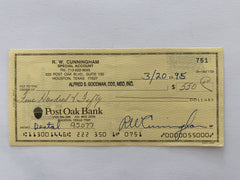 Walter Cunningham signed check