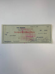 Jack Donohue signed check