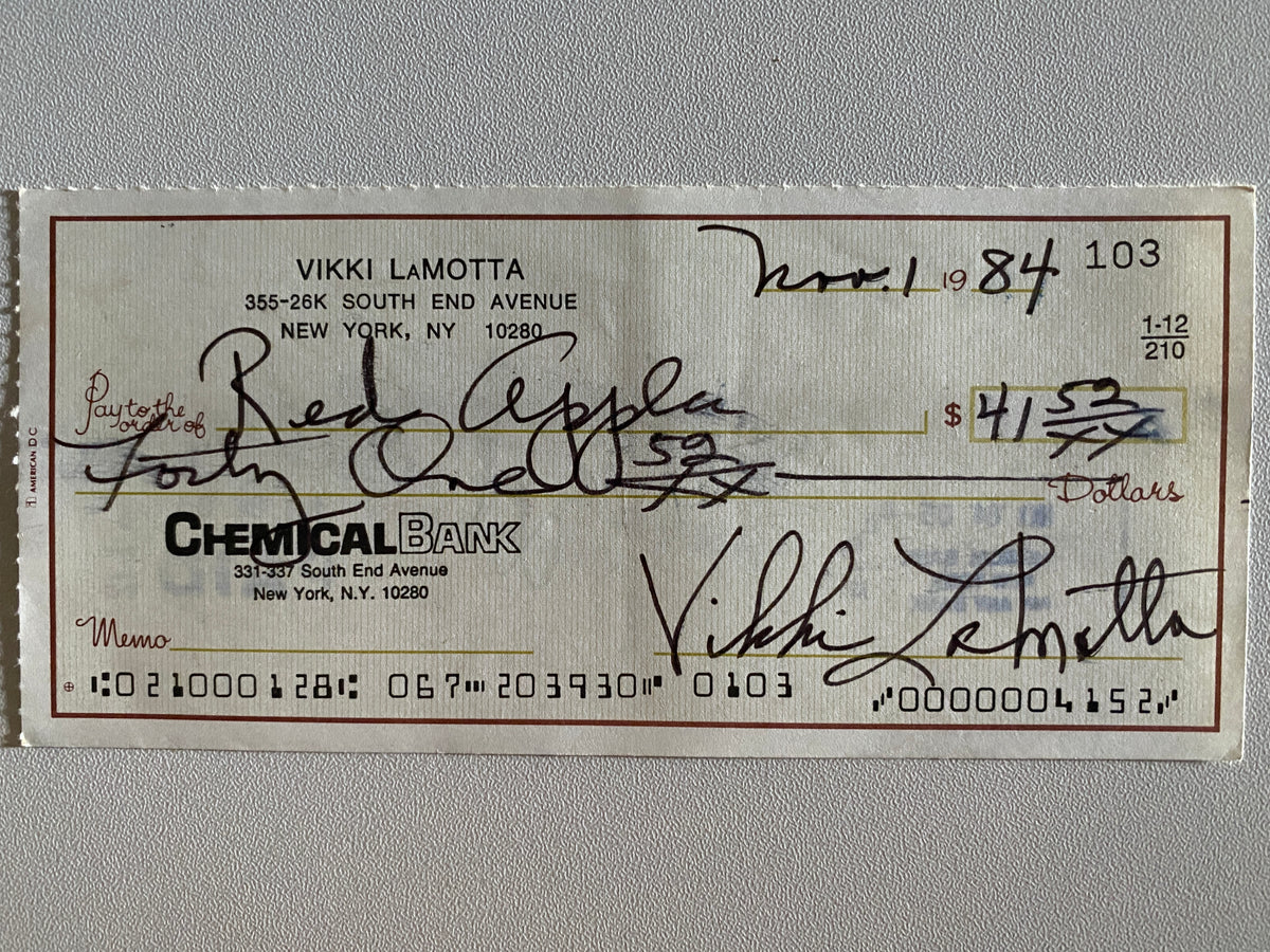 Vikki LaMotta signed check