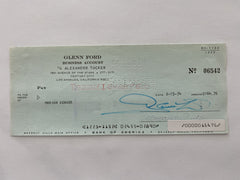 Glenn Ford signed check