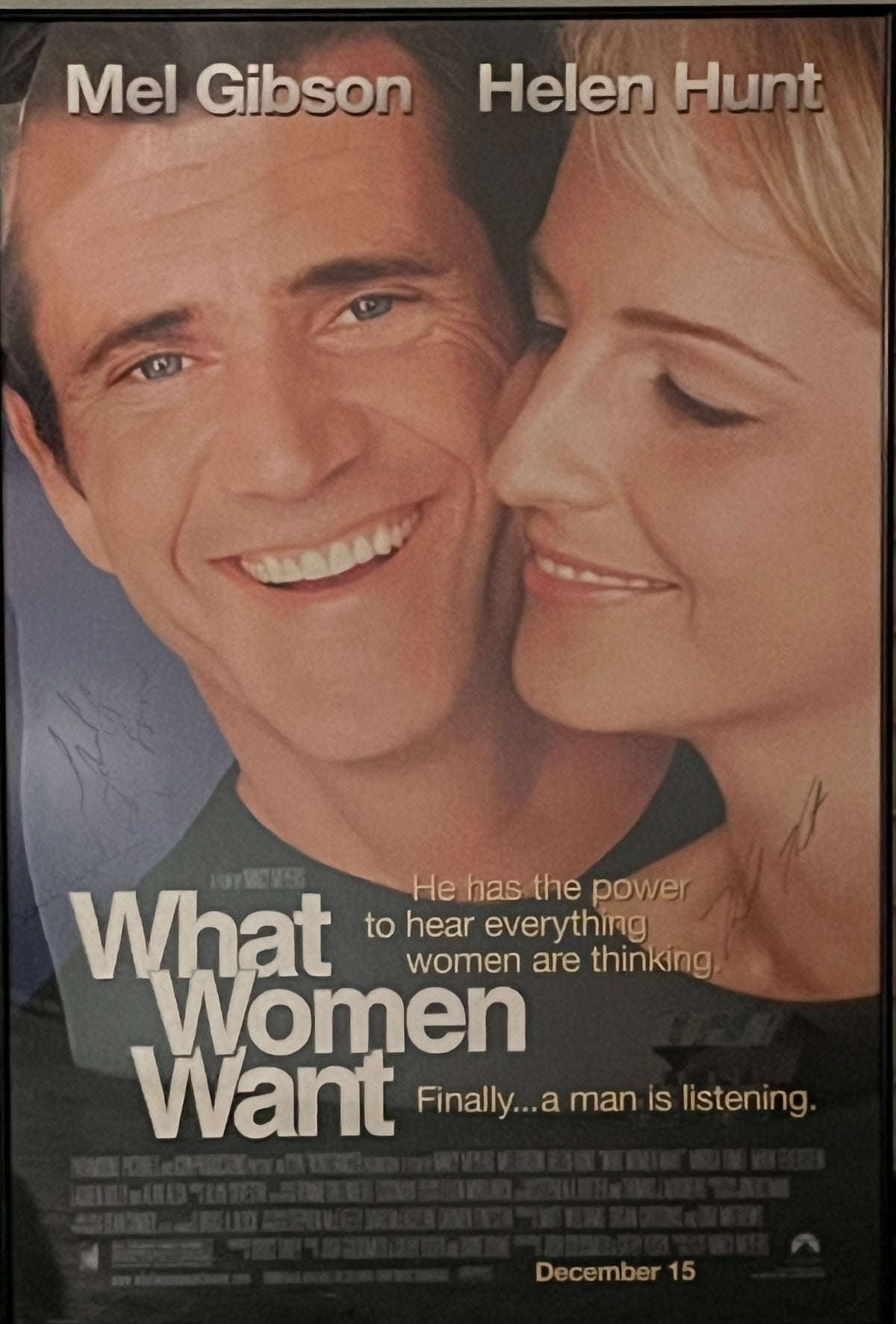 What Women Want cast signed movie poster