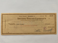 Walter Winchell signed check