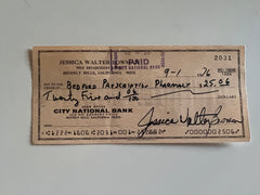 Jessica Walter signed check