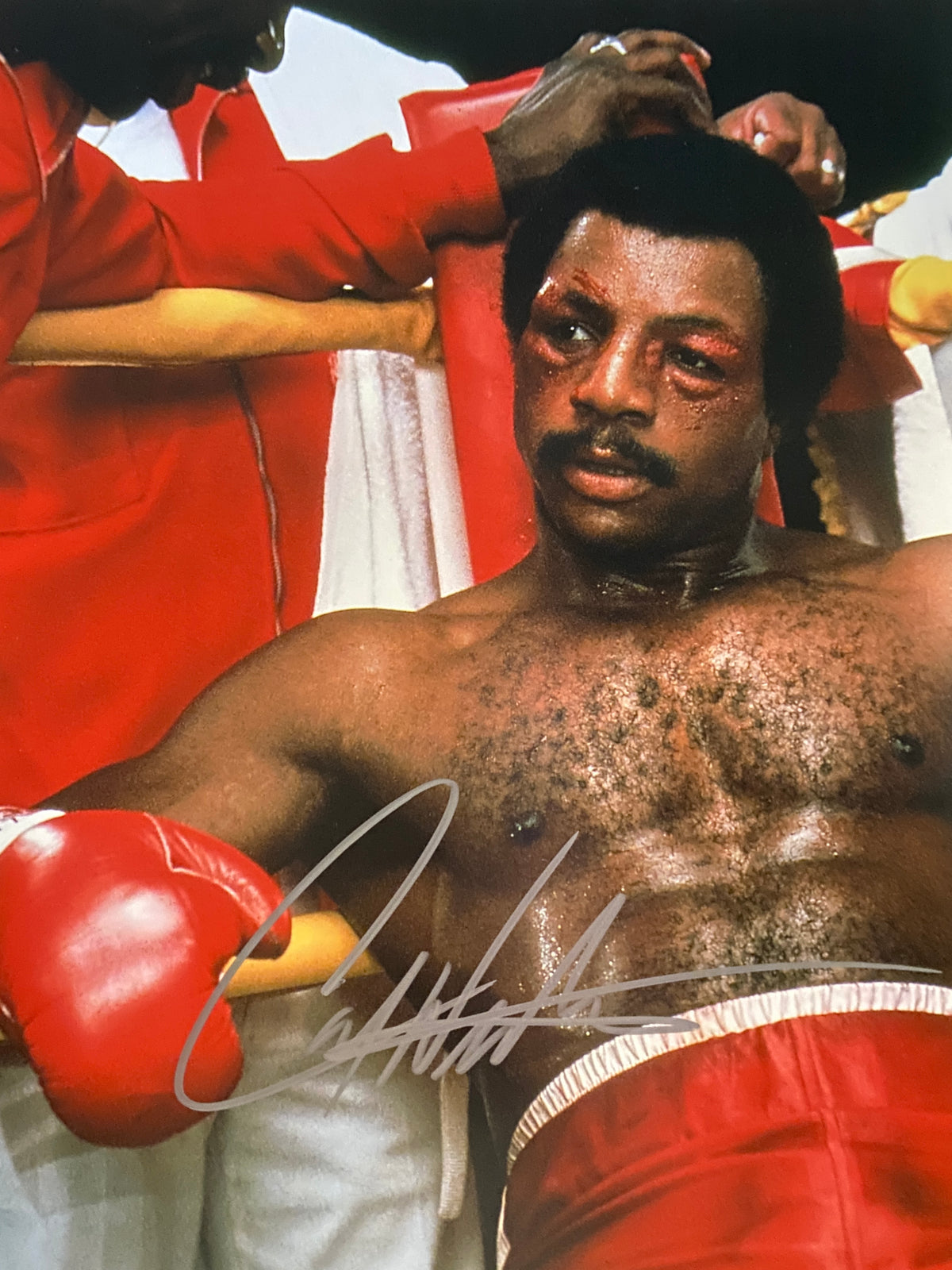 Rocky Carl Weathers signed movie photo