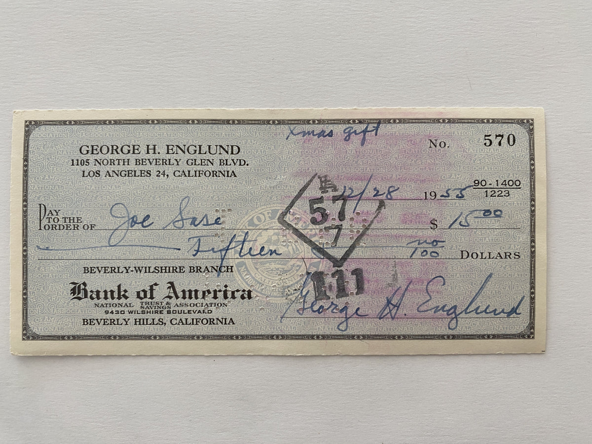 George Englund signed check