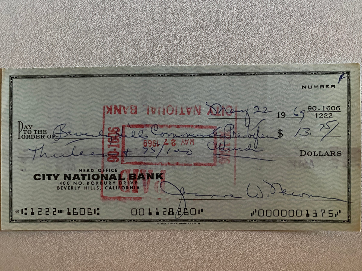 Three Faces Of Eve Joanne Woodward signed check