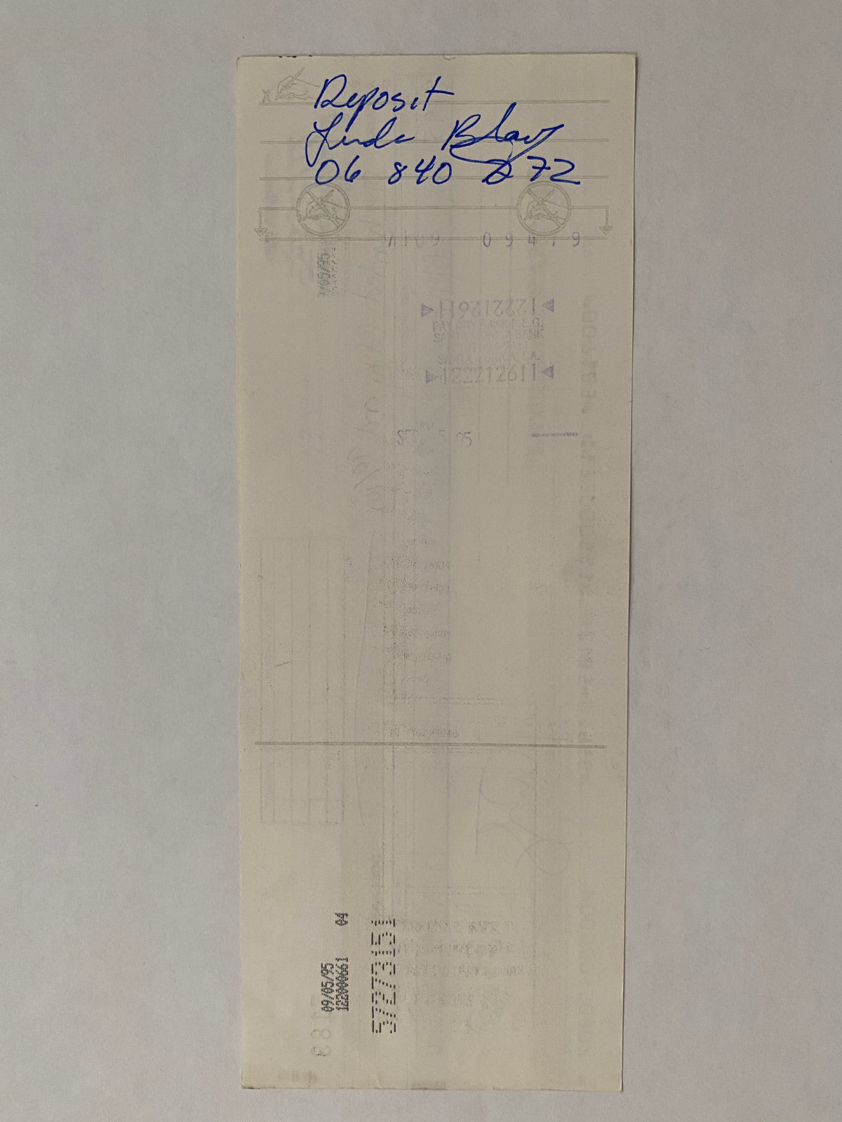 Linda Blair Star Wares consignment signed check