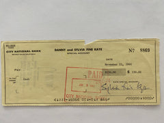 Sylvia Fine Kaye signed check