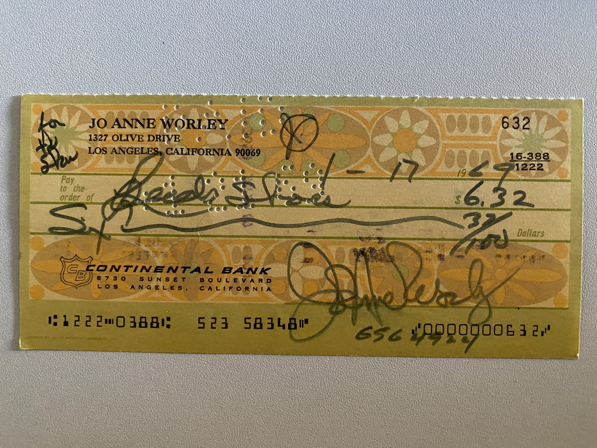 JoAnne  Worley signed check
