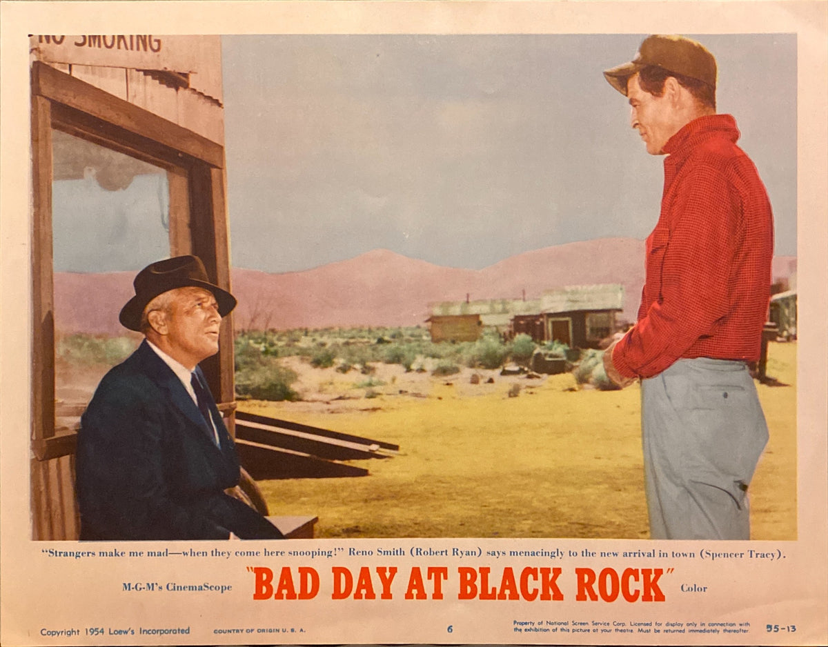 Spencer Tracy and Robert Ryan "Bad Day at Black Rock" original Lobby Card