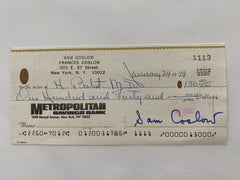 Sam Coslow signed check