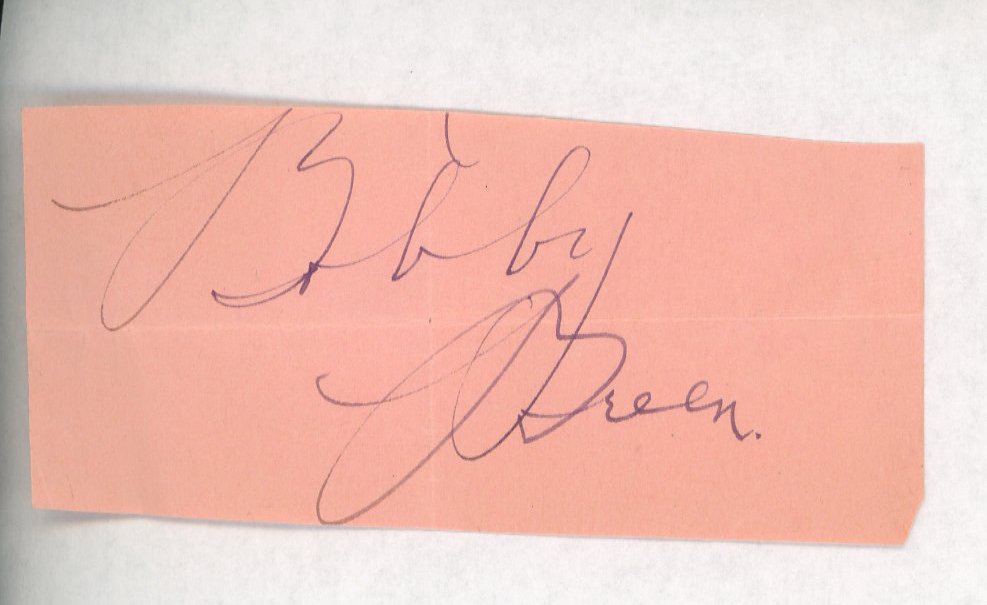 Singer Bobby Breen original signature
