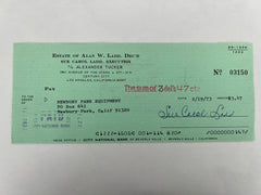 Sue Carol Ladd signed check