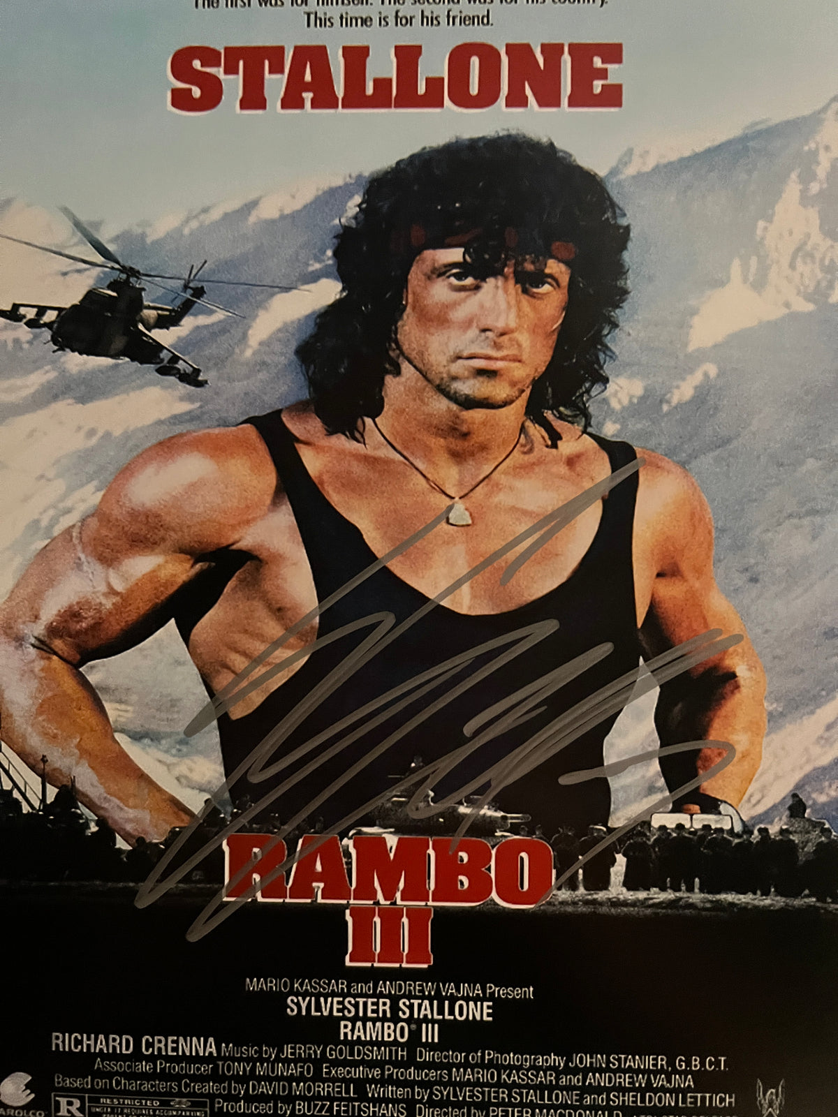 Rambo Sylvester Stallone signed photo