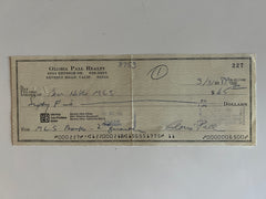 Gloria Pall signed check