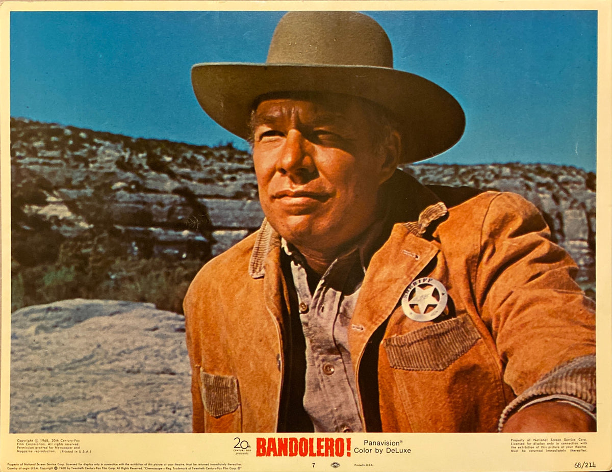 James Stewart, Dean Martin, Raquel Welch, and George Kennedy "Bandolero!" original Lobby Card