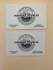 Hawaii Five-O TV prop business cards