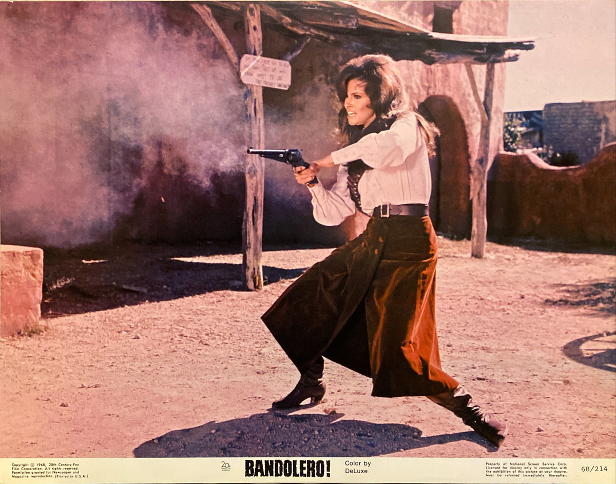 James Stewart, Dean Martin, Raquel Welch, and George Kennedy "Bandolero!" original Lobby Card