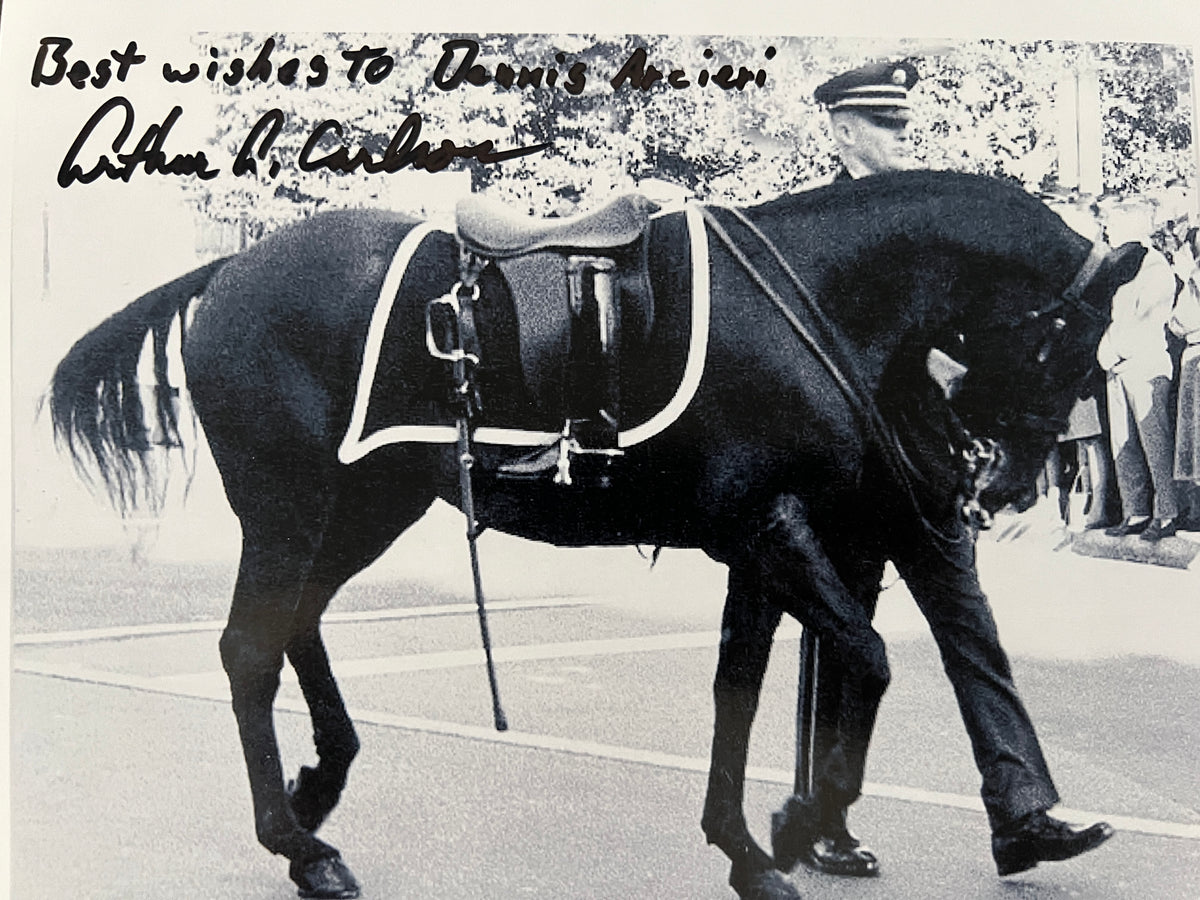 JFK Assassination Arthur Carlson Black Jack Funeral Procession Horse signed photo
