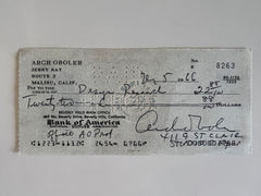 Arch Oboler signed check
