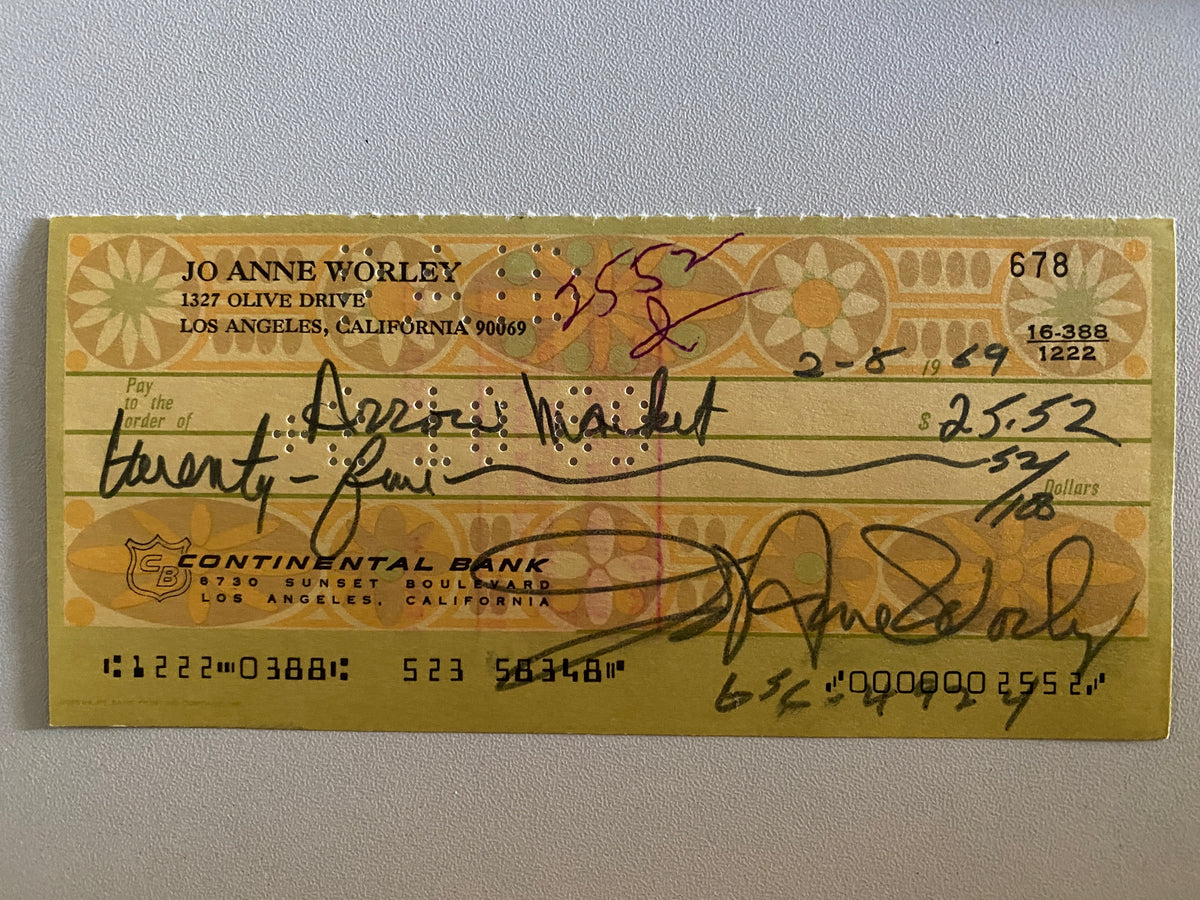 JoAnne  Worley signed check