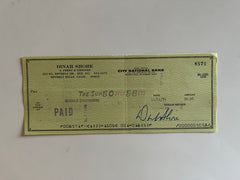 Dinah Shore signed check