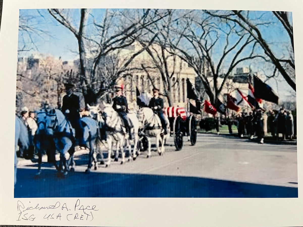 JFK Funeral Lead Honor Guard Rider Richard A. Pace signed photo