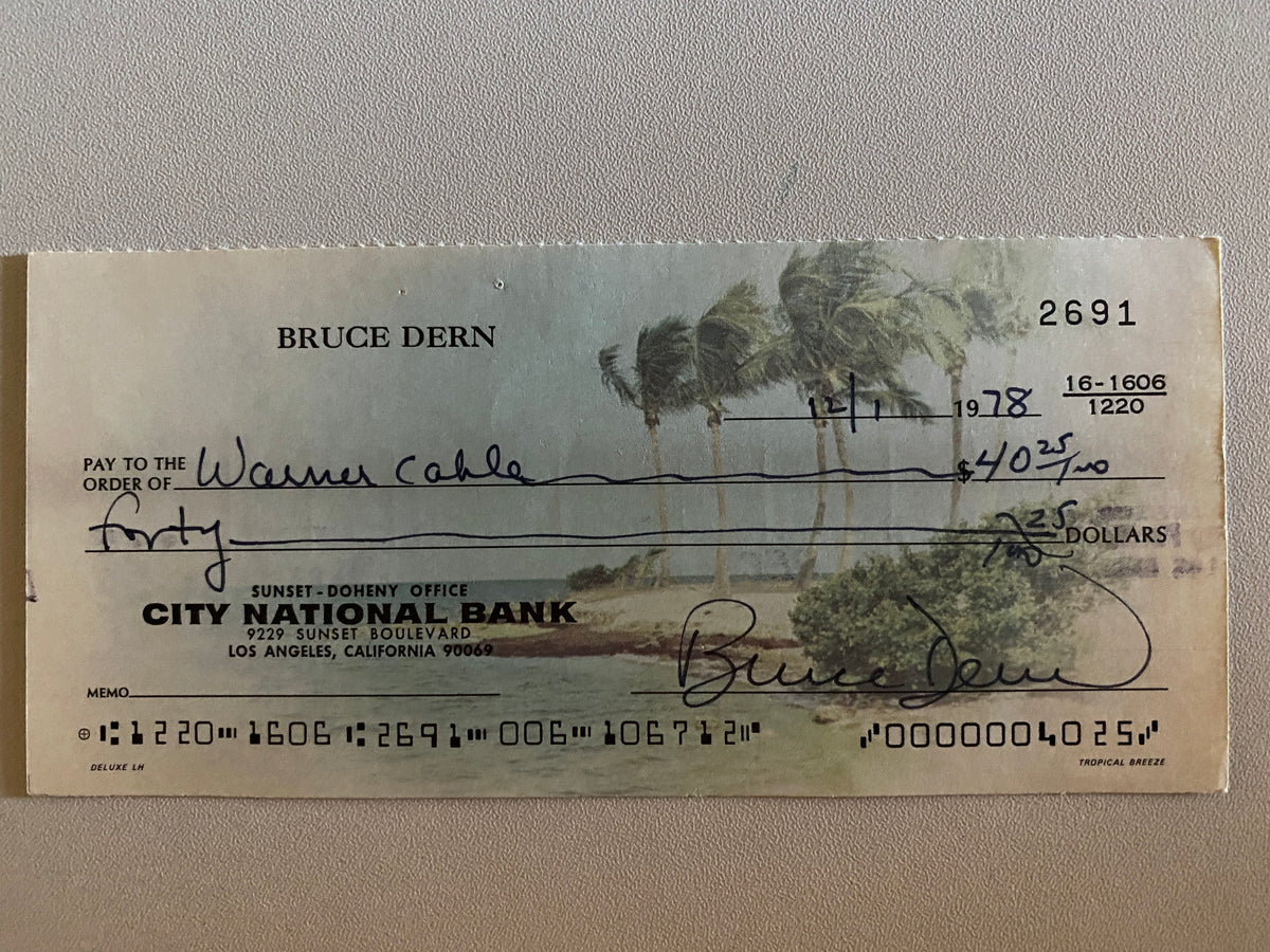 Bruce Dern signed check